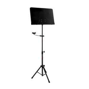 Atril Orquesta TCM MS-533PBK Negro Liso con soporte para movil