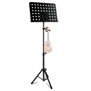 Atril Orquesta TCM MS-533UBK Negro Perforado con soporte ukelele